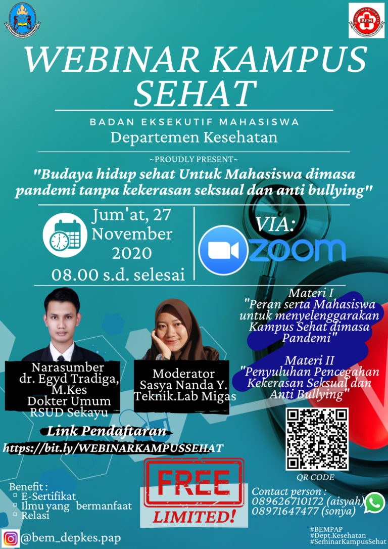 Pendaftaran Seminar Nasional Kampus Sehat PAP 2020